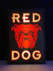 lot 74 image: Red Dog fluorescent light up sign