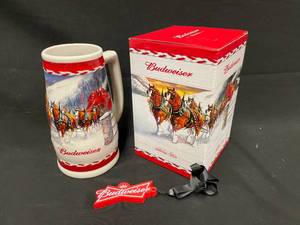 lot 172 image: Budweiser 2010 Holiday Stein, NIB with Bud memory stick