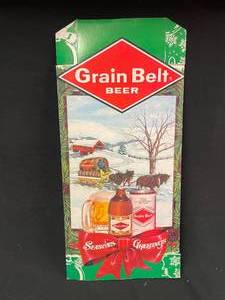 lot 178 image: Grain Belt Beer Seasons Greetings cardboard store display, NOS