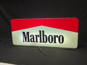 lot 187 image: Marlboro cigarettes double-sided fluorescent light up sign