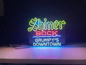 lot 191 image: Shiner Bock, Grumpys Downtown neon sign