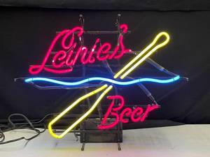 lot 193 image: Leinies Beer with canoe paddle neon