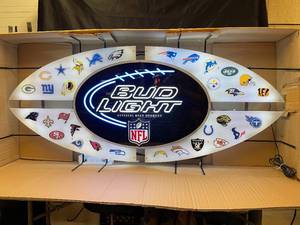 lot 201 image: Bud Light NFL All Team neon, Very Large, NIB