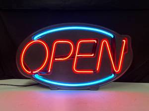 lot 211 image: OPEN neon window sign on vaccuum formed plastic