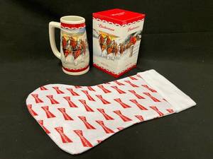 lot 165 image: Budweiser 2010 Holiday Stein, NIB with stocking