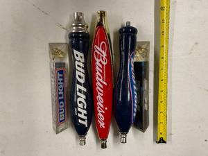 lot 217 image: Lot of 5 Bud Budweiser tap handles