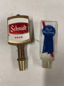 lot 225 image: Lot of 2 tap handles Schmidt Beer and PBR