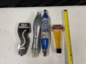 lot 226 image: Lot of 4 tap handles Mich Golden and Milwaukees Best