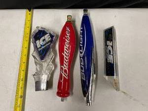 lot 227 image: Lot of 4 Budweiser tap handles