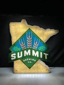 lot 233 image: Summit Brewing Co LED lit map of MN