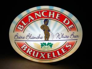 lot 238 image: Manneken Pis Blanche de Bruxelles White Beer illuminated sign