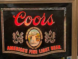 lot 241 image: Coors Light light up mirror