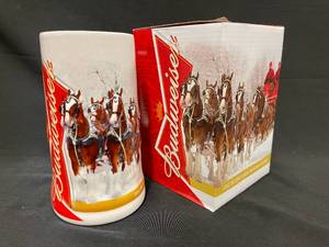 lot 170 image: Budweiser 2012 Holiday Stein, NIB with stocking