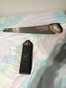 lot 135 image: Craftsman Saw and match stick holder