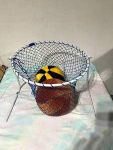 lot 59 image: Basketrball hoop and 2 plush basketballs