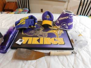 lot 148 image: Viking picture, cap, glasses, lamp shade, spatula