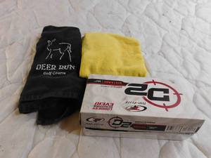 lot 155 image: 3 pks of Top Flite golf balls,Tees and golf towels