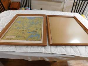 lot 26 image: 1948 Framed Long Pine Playground map and other pic frame