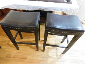 lot 310 image: 2 upolstered wood stools