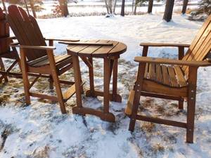lot 2 image: 2 patio hi-chairs and hi-table