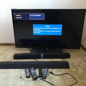 lot 322 image: 50 samsung TV with Tadtronics sound bar