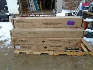 Pallet with king size serta motion plus adjustable bed frame. Boxes look unopened. With head & foot board. As shown.