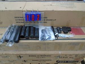 Box of bed legs & controllers. As shown.
