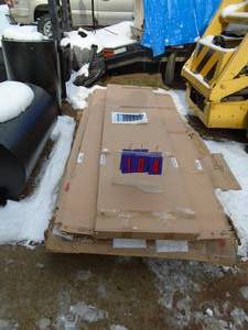 Pallet of acrylic shower door & enclosure. Check number on box. As shown.