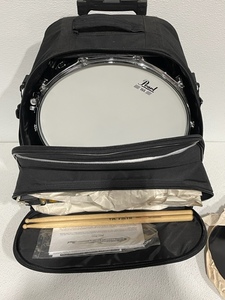 lot 52 image: Pearl Snare Drum, Sticks, Case, and Book