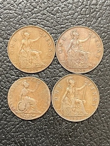 Vintage Large One Penny Coins