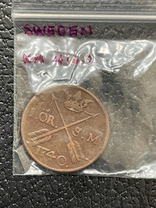 1740 Swedish Coin
