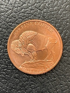 1 Ounce .999 Fine Copper Round