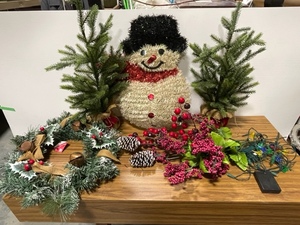 Mini Christmas Trees, Wreath, Decor and More