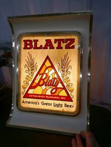 Blatz Beer Sign Rectangle 16x12 inch, works