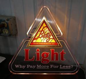 Blatz Beer Sign Triangle 14 inch, works