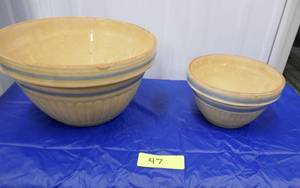 2 vintage pottery bowls
