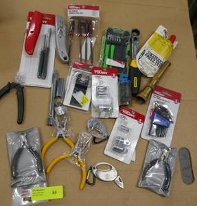 Misc Tool Lot - pliers, snips, files, punches, hex, etc
