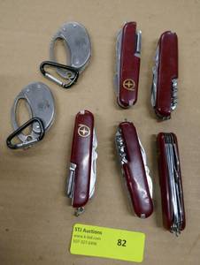 5 swiss multi knife and 2 keychain knife