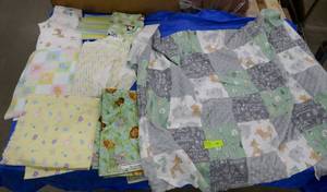 Quilt fabric for kids blankets, various sized pieces, cotton, includes one piece premade 29x45 plus