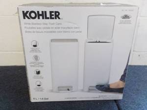 Kohler White Stainless Steel Trash ...