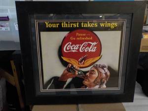 Coca Cola Framed Advertising 19 x 1...