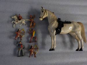 Horse and Cast Iron Figurines...