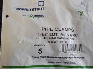 Case of 100 Power Strut Pipe Clamps...