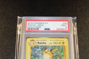 lot 13 image: 2016 Pokemon XY Evolutions Raichu Holo #36108 PSA 9