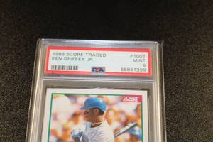 lot 33 image: 1989 Score Traded Ken Griffey Jr. #100T Rookie Card PSA 9