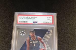 lot 36 image: 2019-20 Mosaic Zion Williamson #209 Rookie Card PSA 9