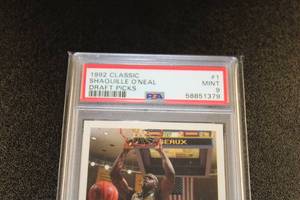 lot 37 image: 1992 Classic Draft Picks Shaquille ONeal Rookie Card PSA 9
