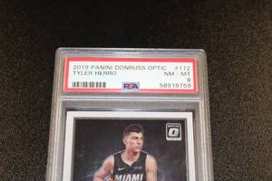 lot 52 image: 2019-20 Donruss Optic Tyler Herro #172 Rookie Card PSA 8