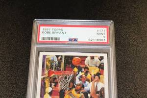 lot 55 image: 1997-98 Topps Kobe Bryant #171 2nd Year Card PSA 9