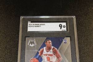 lot 62 image: 2019-20 Mosaic RJ Barrett #229 Rookie Card SGC 9